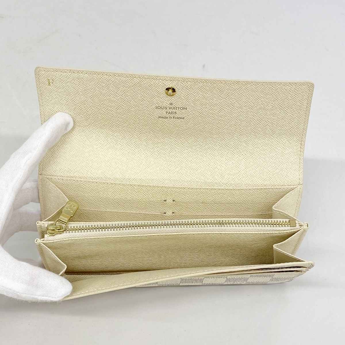 Louis Vuitton Wallet Damier Azur Portefeuille Sarah White — view 3