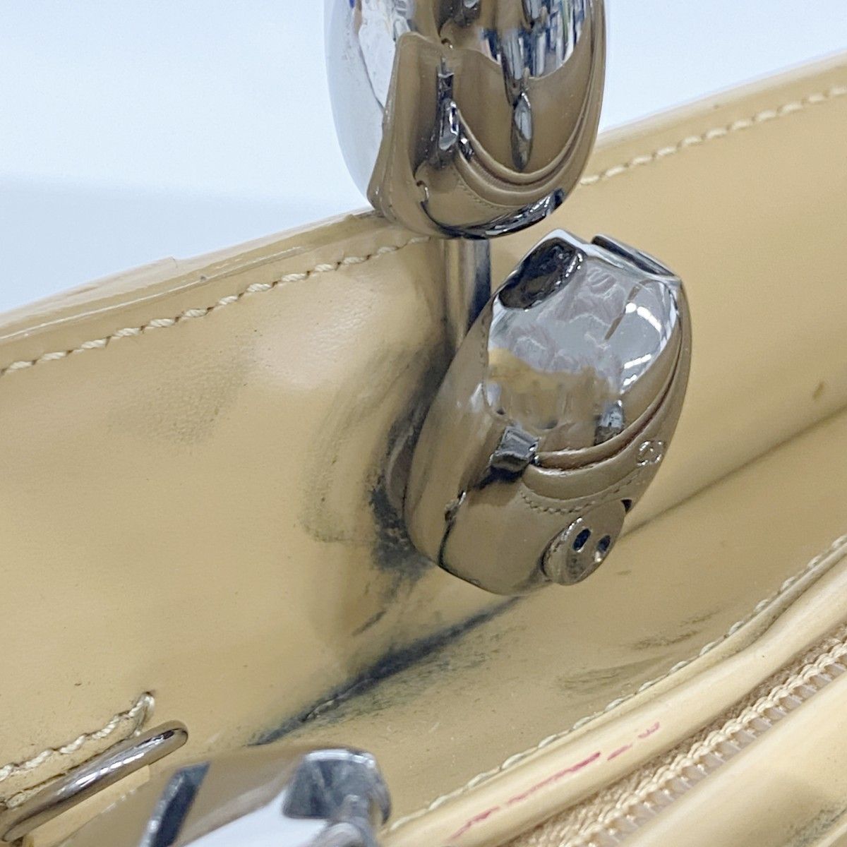Dior Handbag Maris Pearl Leather Beige Silver — view 6