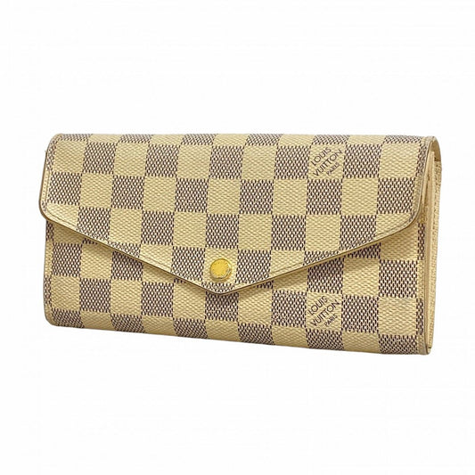 Louis Vuitton Wallet Damier Azur Portefeuille Sarah White
