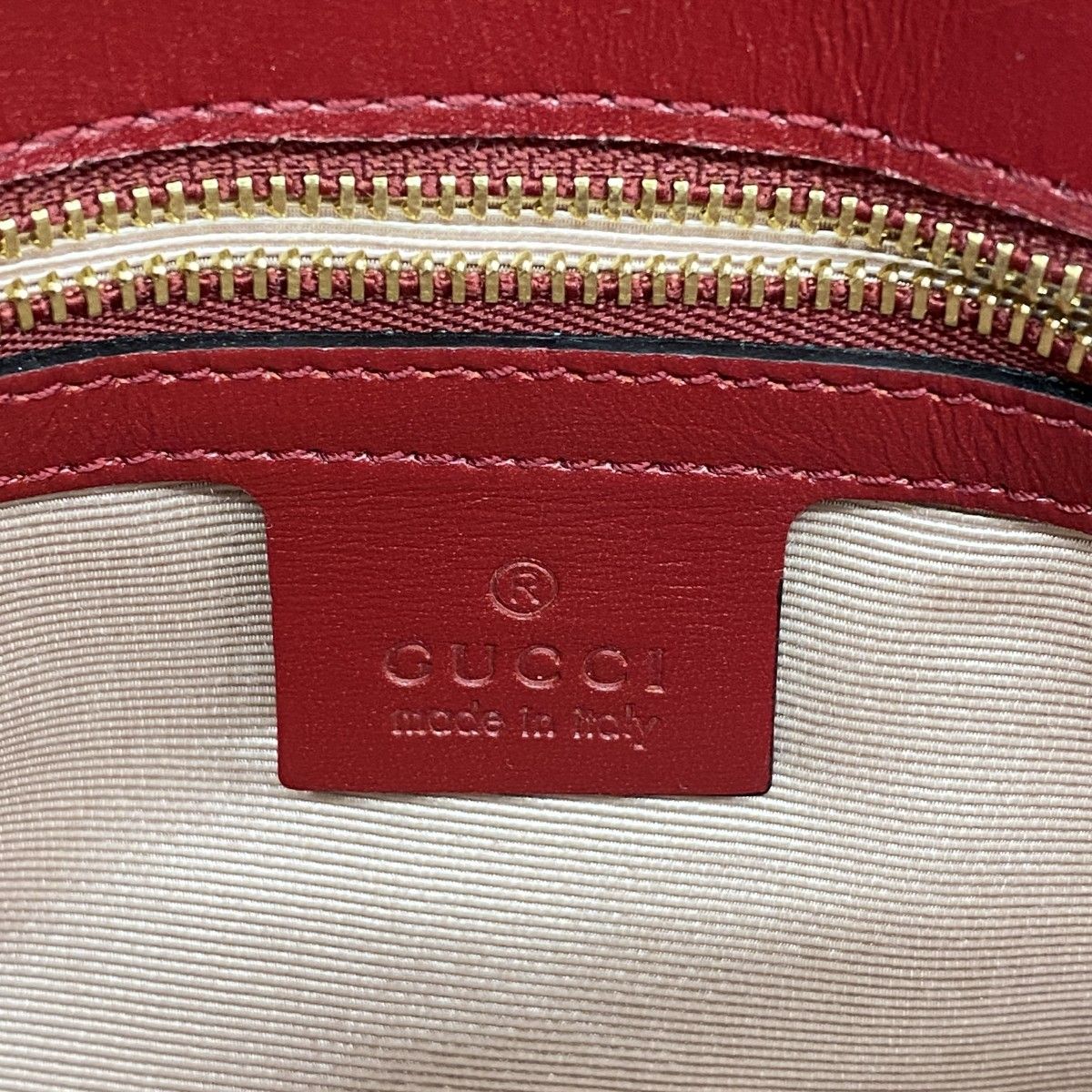 Gucci Shoulder Bag GG Marmont Leather Red Gold — view 5