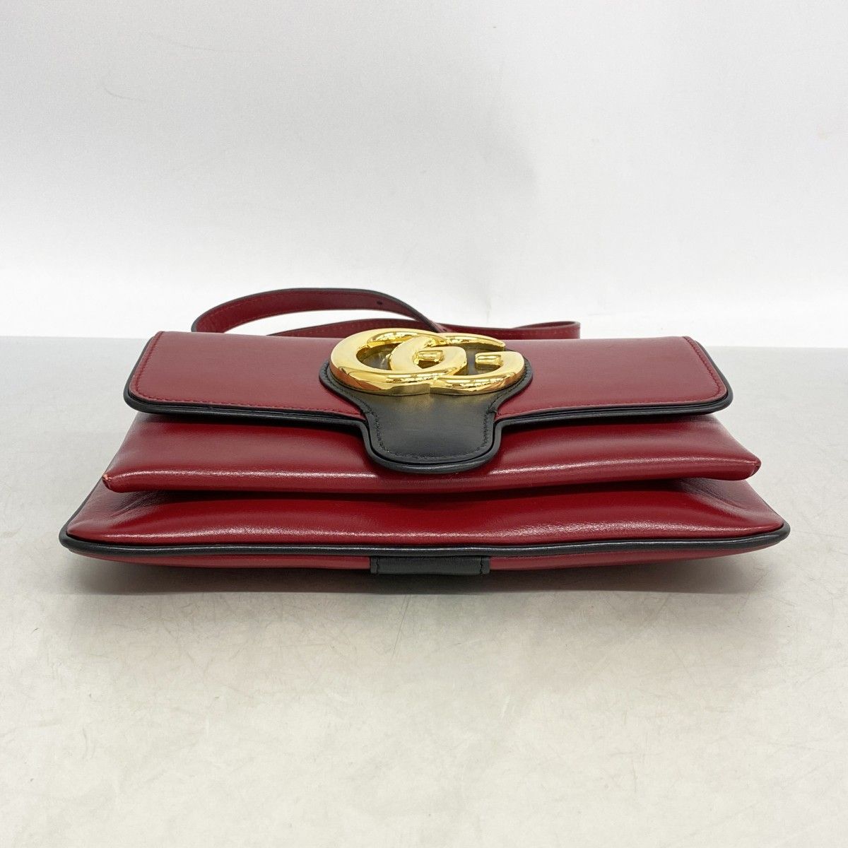 Gucci Shoulder Bag GG Marmont Leather Red Gold — view 3