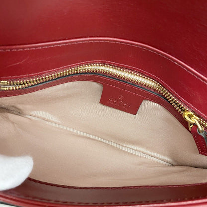 Gucci Shoulder Bag GG Marmont Leather Red Gold — view 4