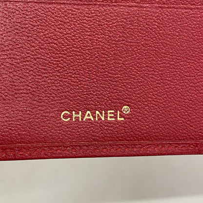 Chanel Wallet Leather Red Gold — view 4
