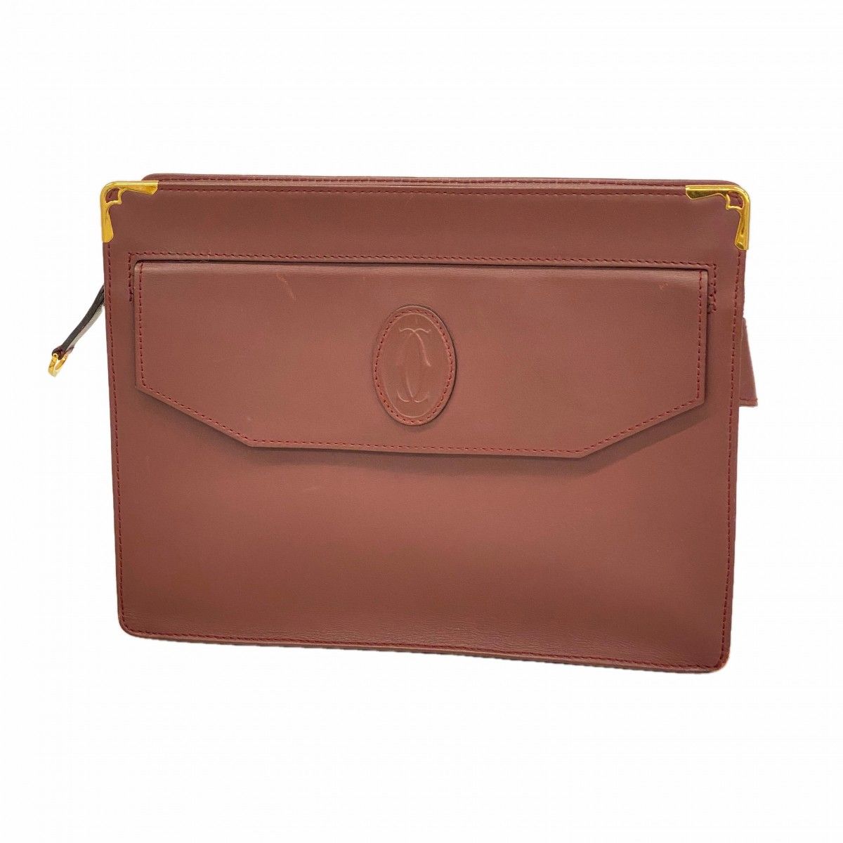 Cartier Clutch Must Leather Bordeaux Gold
