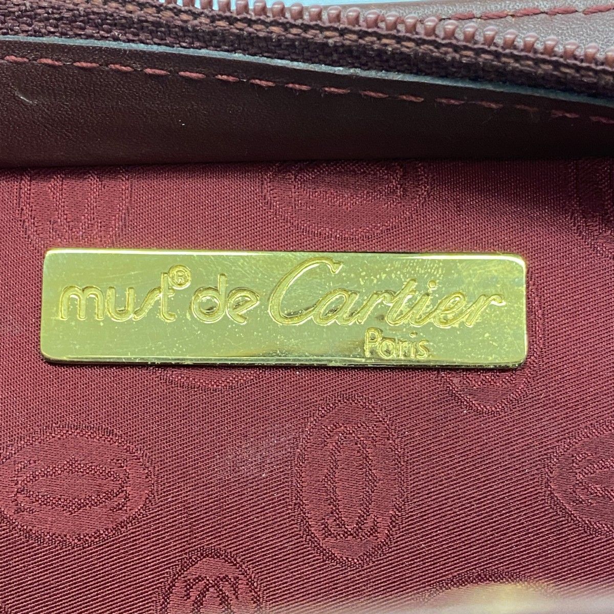 Cartier Clutch Must Leather Bordeaux Gold — view 5