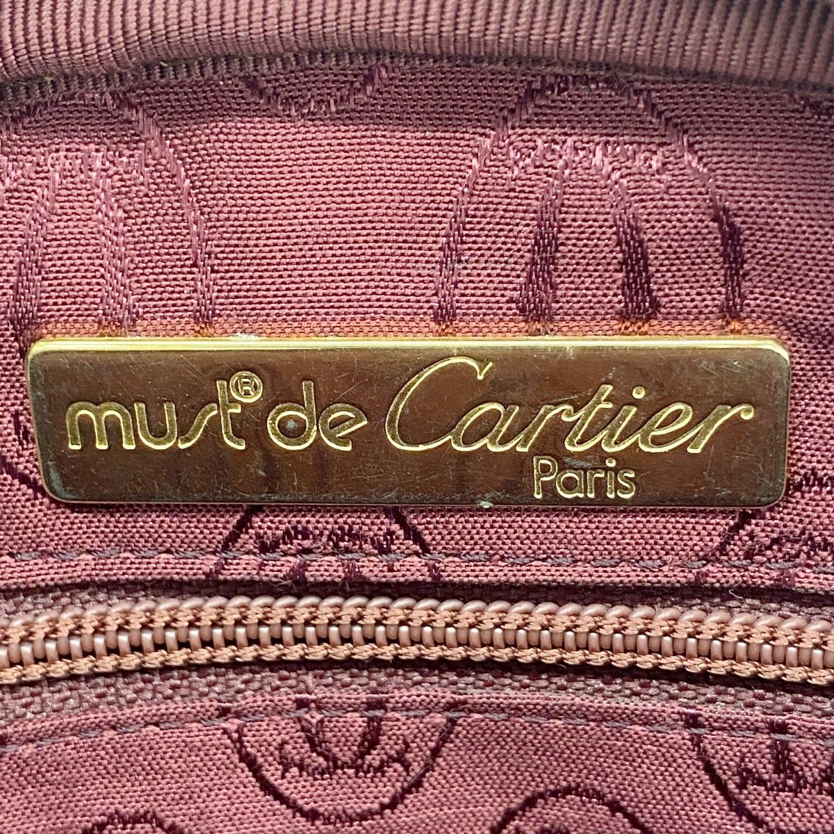 Cartier Shoulder Bag Must Leather Bordeaux Gold — view 5