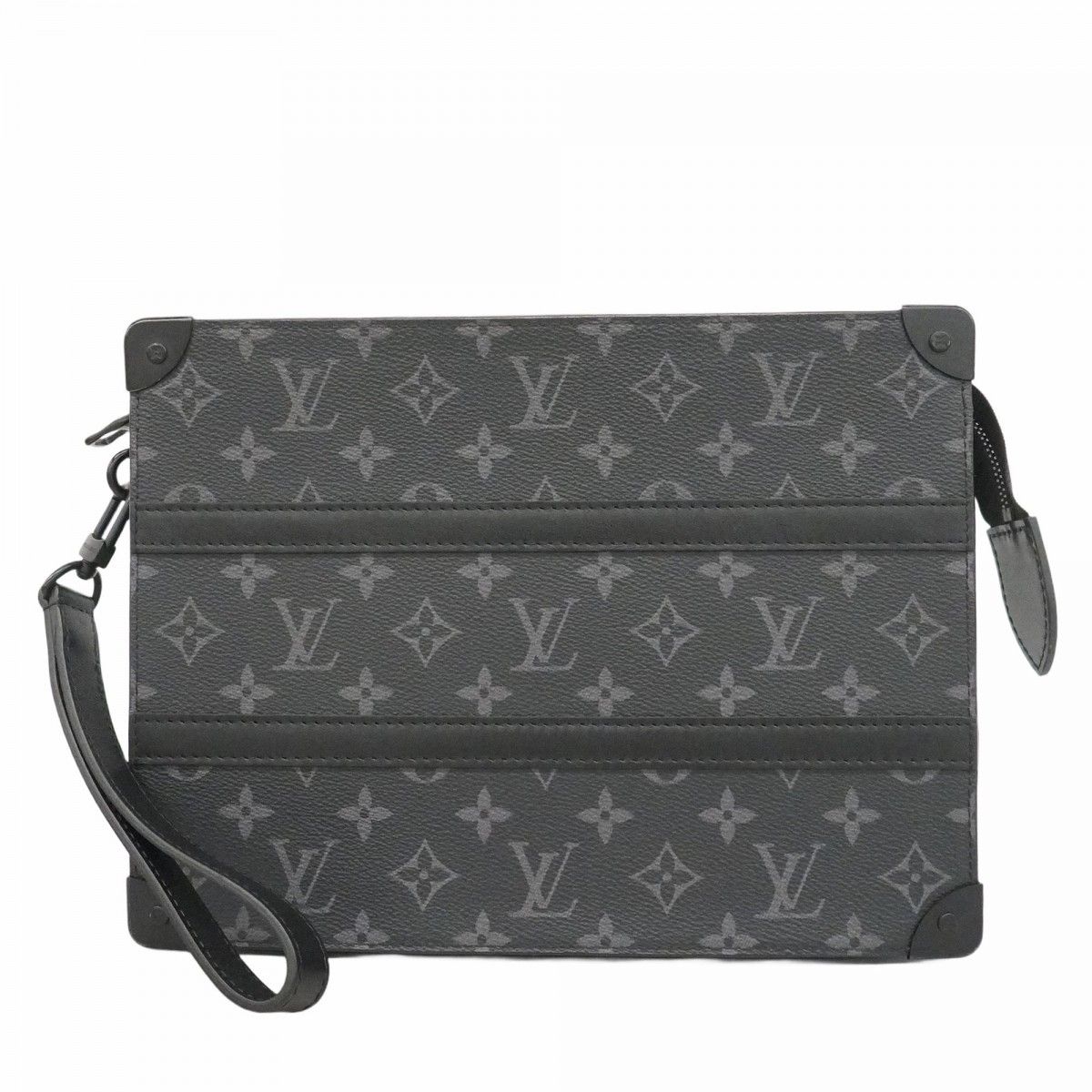 Louis Vuitton Clutch Monogram Eclipse Trunk Pochette Black
