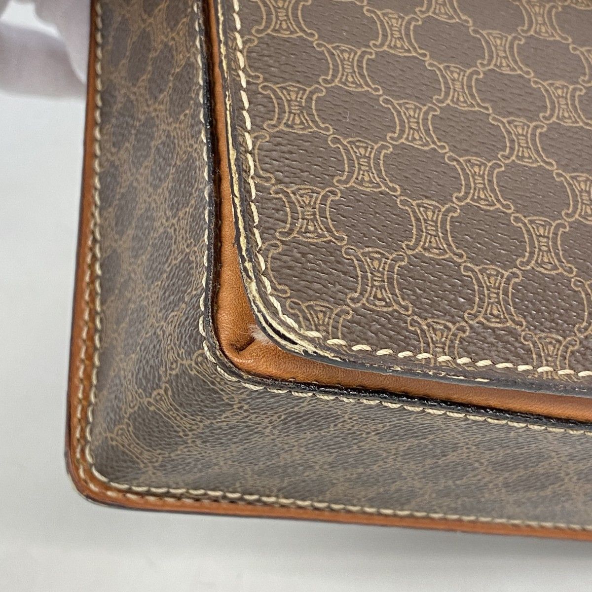 Celine Shoulder Bag Macadam Brown Gold — view 6