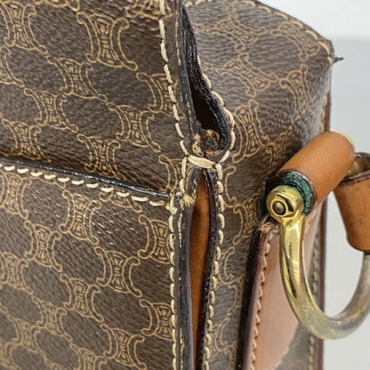 Celine Shoulder Bag Macadam Brown Gold — view 8
