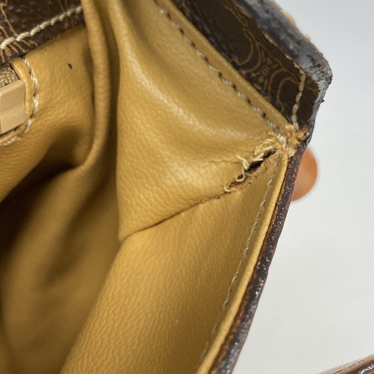 Celine Shoulder Bag Macadam Brown Gold — view 7
