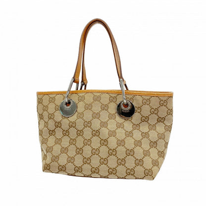 Gucci Handbag GG Canvas Beige Silver