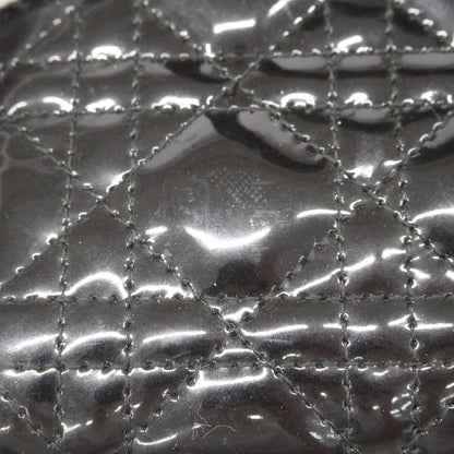 Dior Handbag Cannage Lady Enamel Black Silver 2-Way — view 6