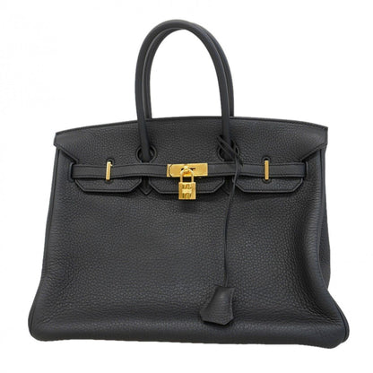 Hermes Handbag Birkin 35 Taurillon Clemence Black Gold