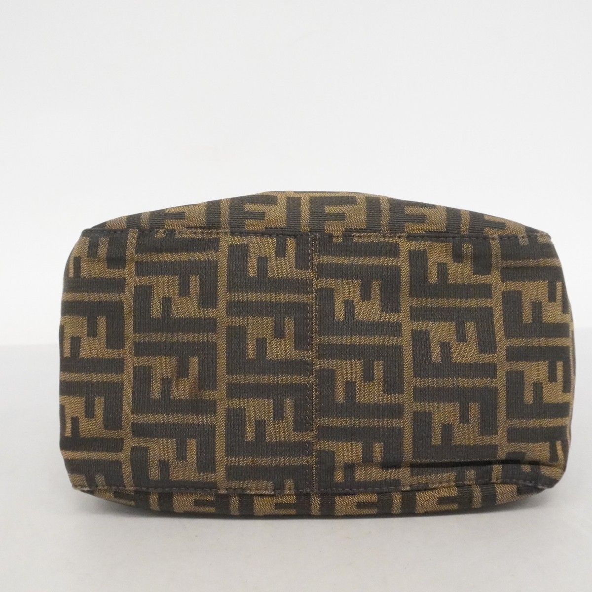 Fendi Handbag Zucca Nylon Canvas Brown Silver — view 3