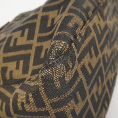 Fendi Handbag Zucca Nylon Canvas Brown Silver — view 8