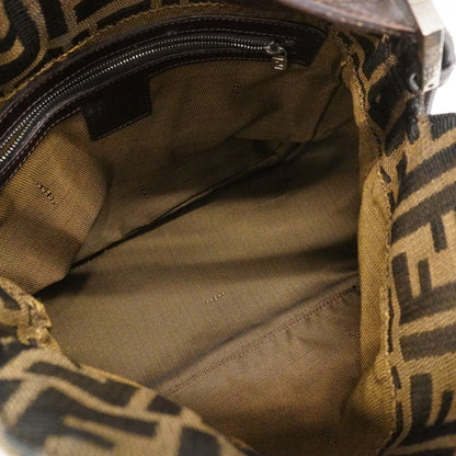 Fendi Handbag Zucca Nylon Canvas Brown Silver — view 4