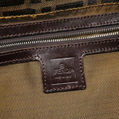 Fendi Handbag Zucca Nylon Canvas Brown Silver — view 5