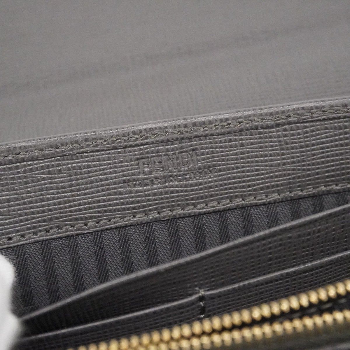 Fendi Wallet Leather Pink Gray Gold — view 4