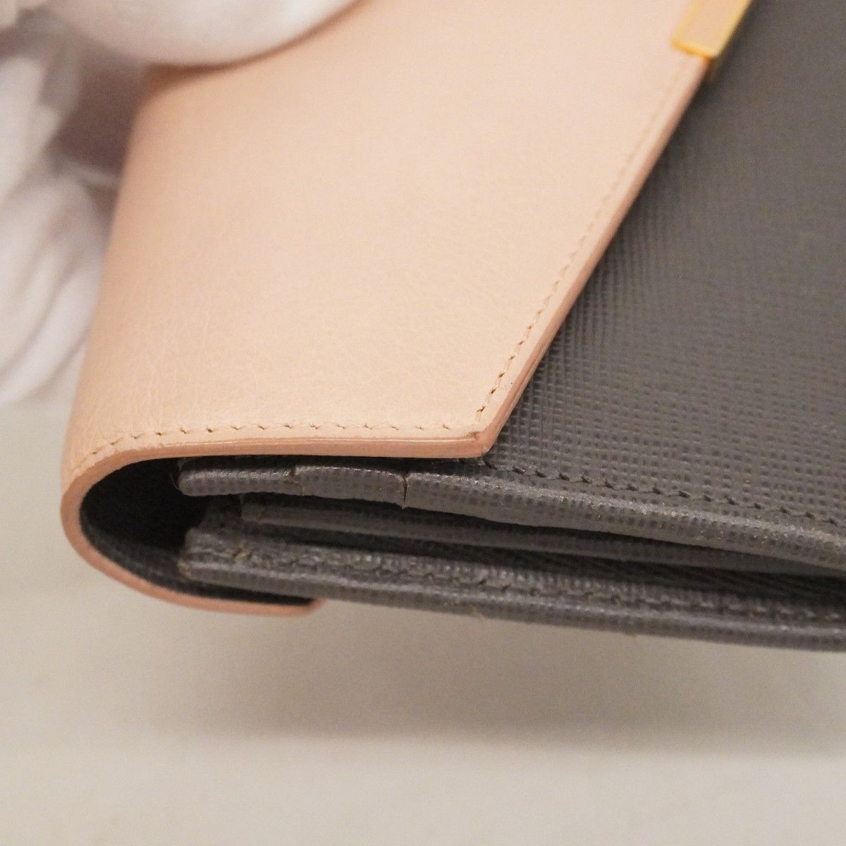 Fendi Wallet Leather Pink Gray Gold — view 5