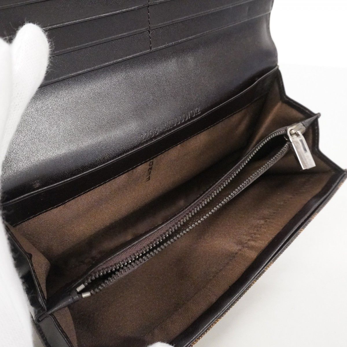 Fendi Wallet Zucca Nylon Canvas Brown Silver — view 3