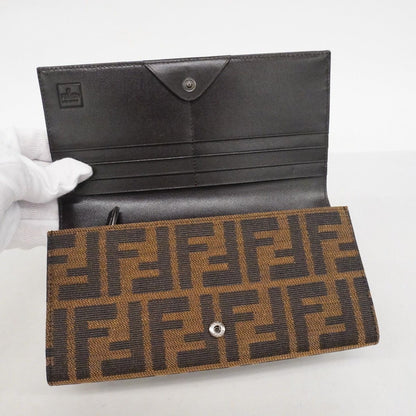 Fendi Wallet Zucca Nylon Canvas Brown Silver — view 7