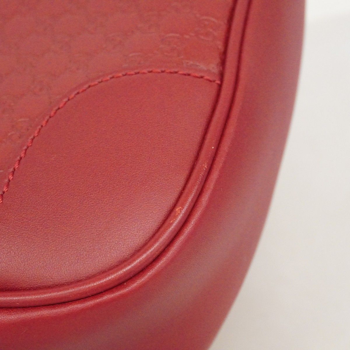 Gucci Shoulder Bag Micro Guccissima Leather Red Chien Pants Gold — view 7
