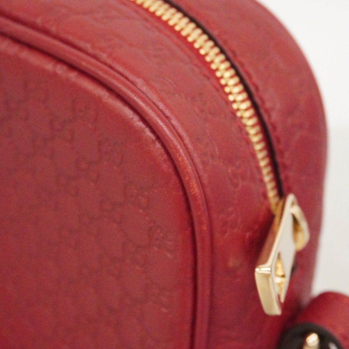 Gucci Shoulder Bag Micro Guccissima Leather Red Chien Pants Gold — view 6