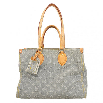 Louis Vuitton Handbag Monogram Denim On The Go MM Washed Gray 2-Way