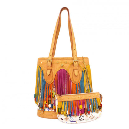 Louis Vuitton Tote Monogram Multicolor Bucket Flange Blanc