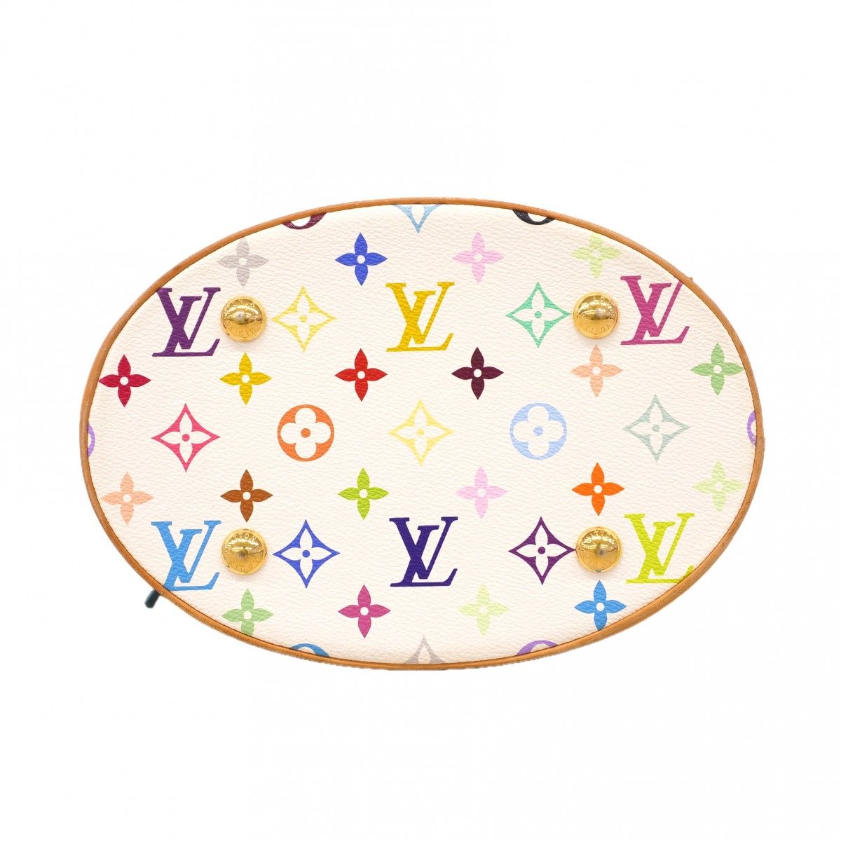Louis Vuitton Tote Monogram Multicolor Bucket Flange Blanc — view 3