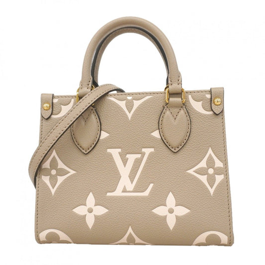 Louis Vuitton Handbag Monogram Empreinte Bicolor On The Go BB Tourterelle Cles