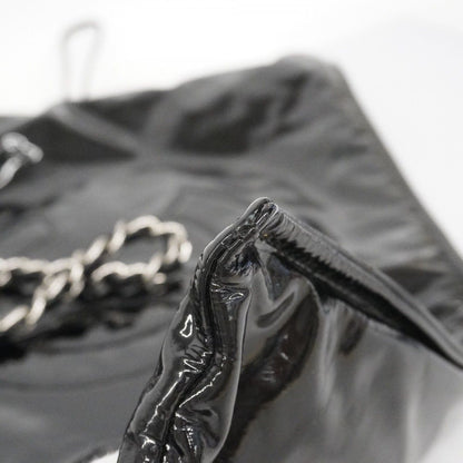 Chanel Chain Tote Patent Leather Black Silver — view 8