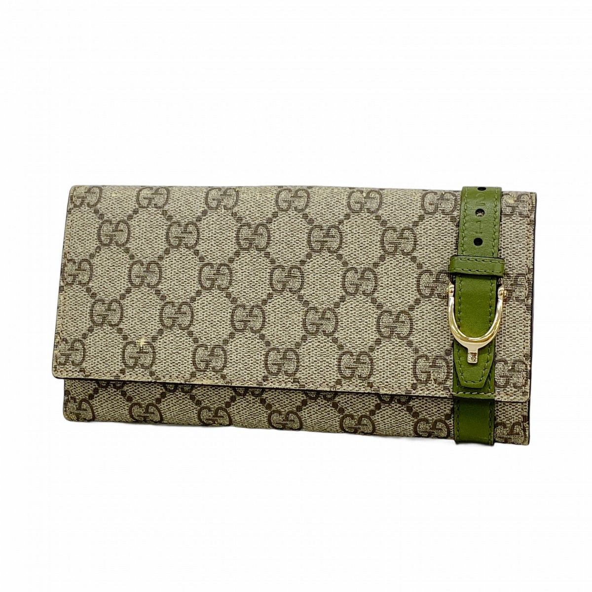 Gucci Wallet GG Supreme Brown Khaki Gold