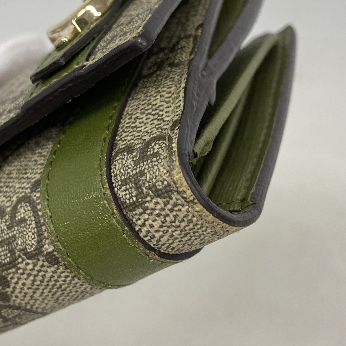 Gucci Wallet GG Supreme Brown Khaki Gold — view 6