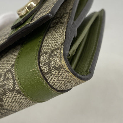 Gucci Wallet GG Supreme Brown Khaki Gold — view 6