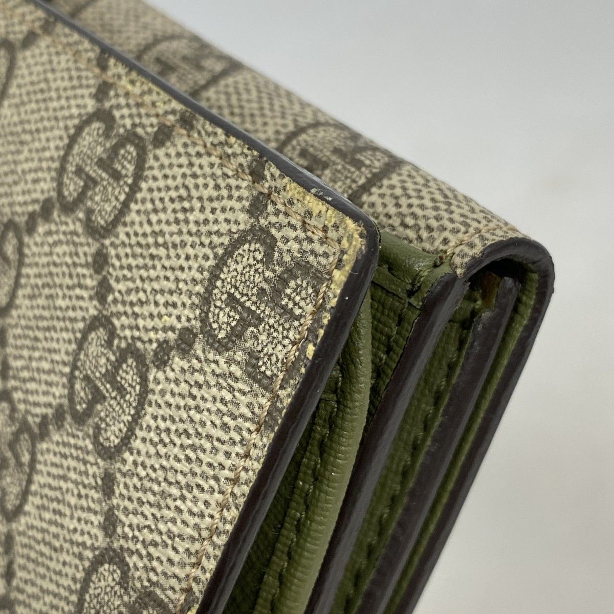 Gucci Wallet GG Supreme Brown Khaki Gold — view 7