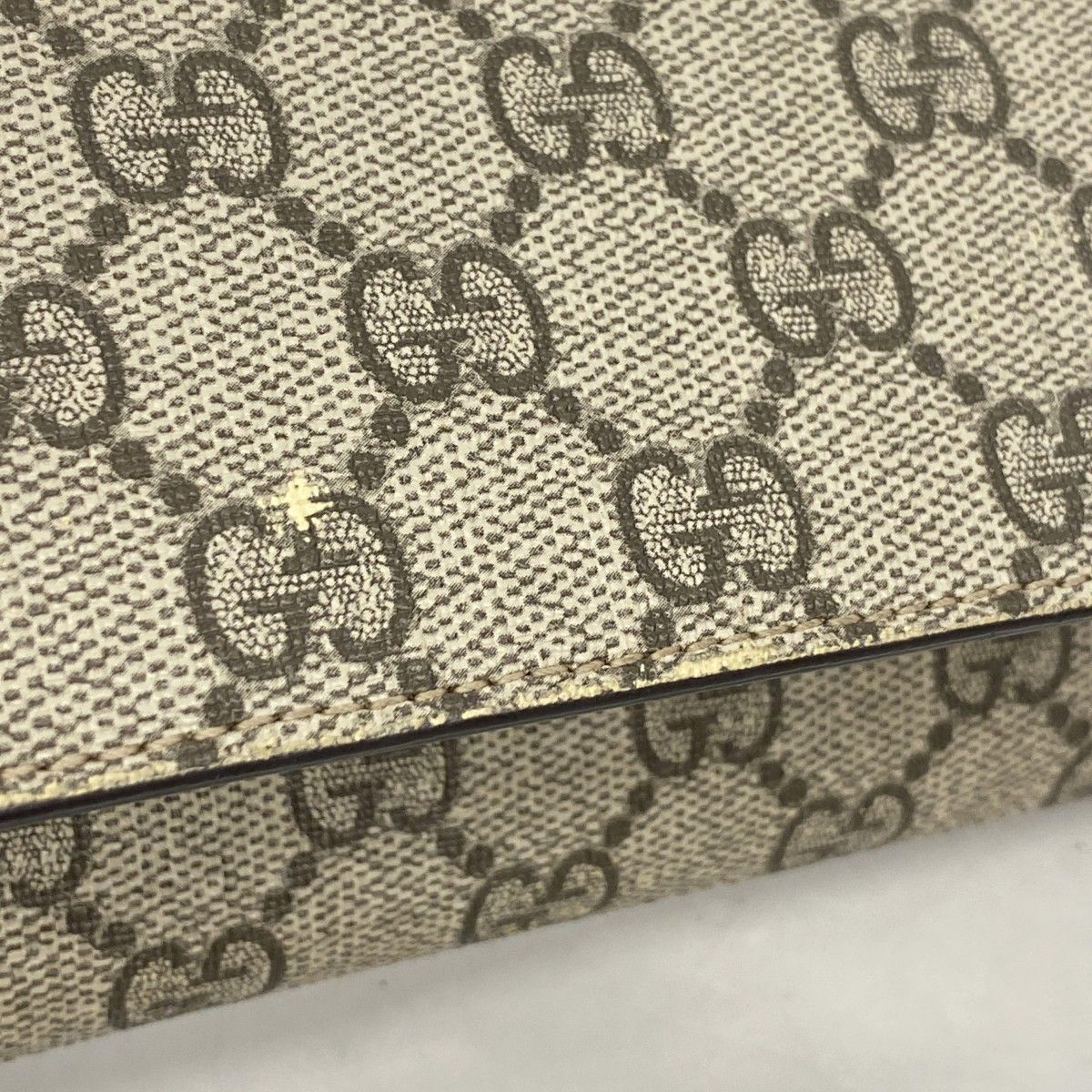 Gucci Wallet GG Supreme Brown Khaki Gold — view 5