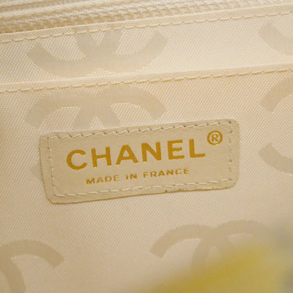 Chanel Shoulder Bag Camellia Perforated Patent Leather Yellow Champagne Gold — view 5