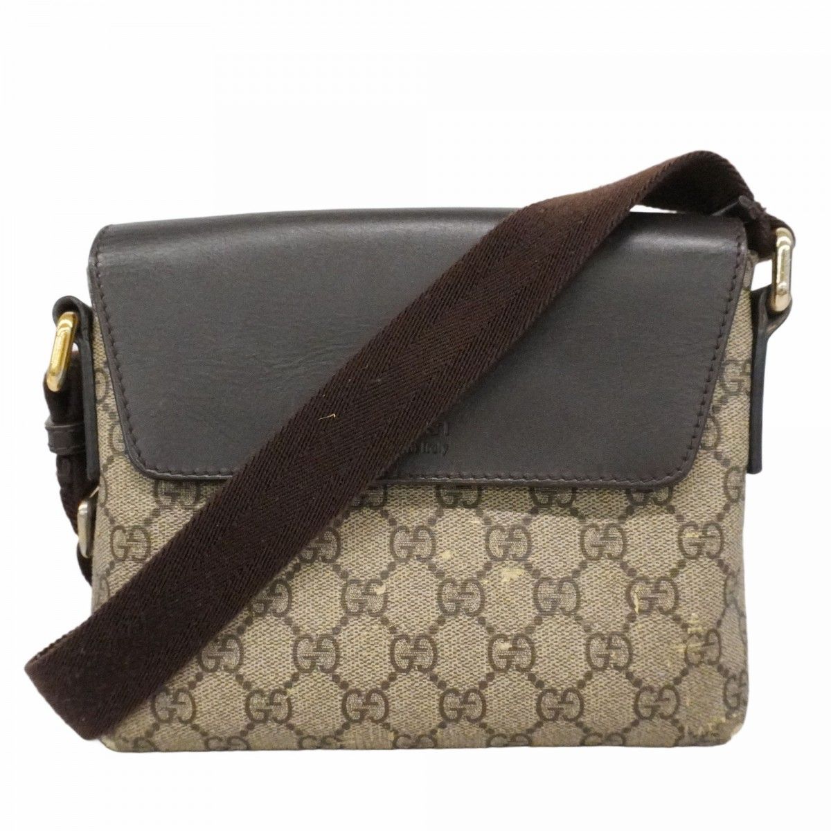 Gucci Shoulder Bag GG Supreme Brown Gold