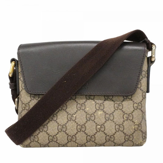 Gucci Shoulder Bag GG Supreme Brown Gold