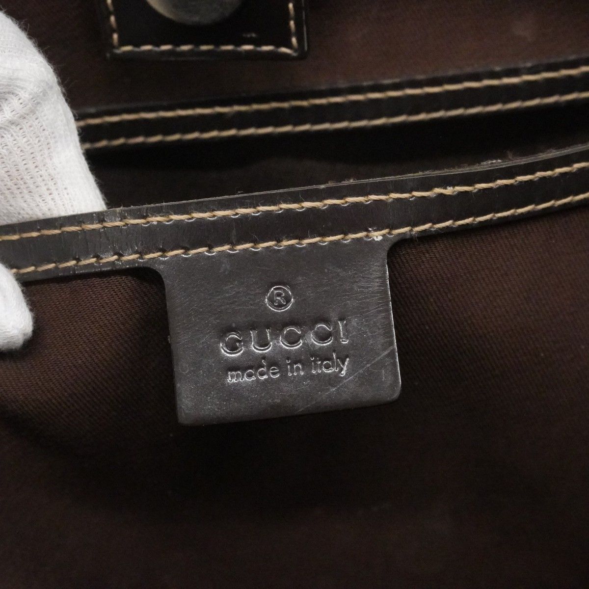 Gucci Tote GG Supreme Brown Gold — view 5