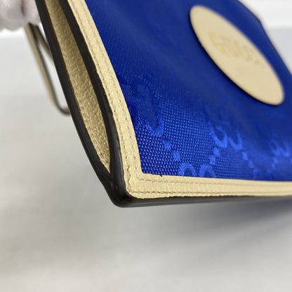 Gucci Clutch of the Grid Nylon Blue Beige Silver — view 7