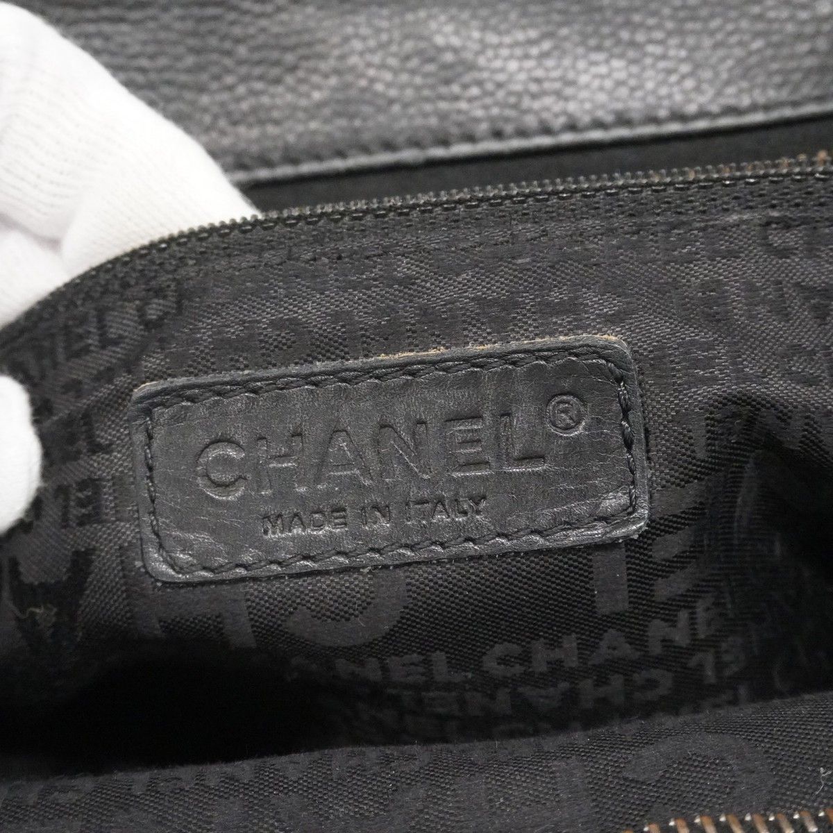 Chanel Handbag Choco Bar Caviar Leather Black Silver — view 5