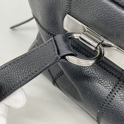 Chanel Shoulder Bag Choco Bar Leather Black Silver — view 8