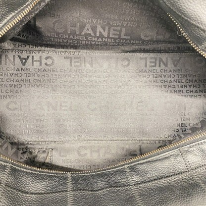Chanel Shoulder Bag Choco Bar Leather Black Silver — view 4