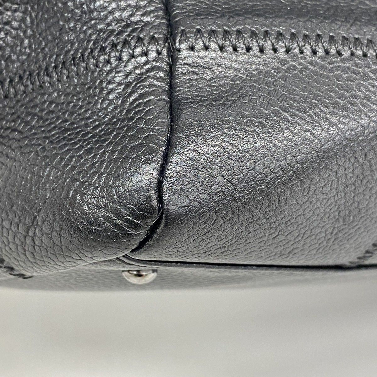 Chanel Shoulder Bag Choco Bar Leather Black Silver — view 7