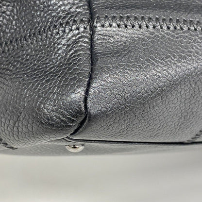 Chanel Shoulder Bag Choco Bar Leather Black Silver — view 7