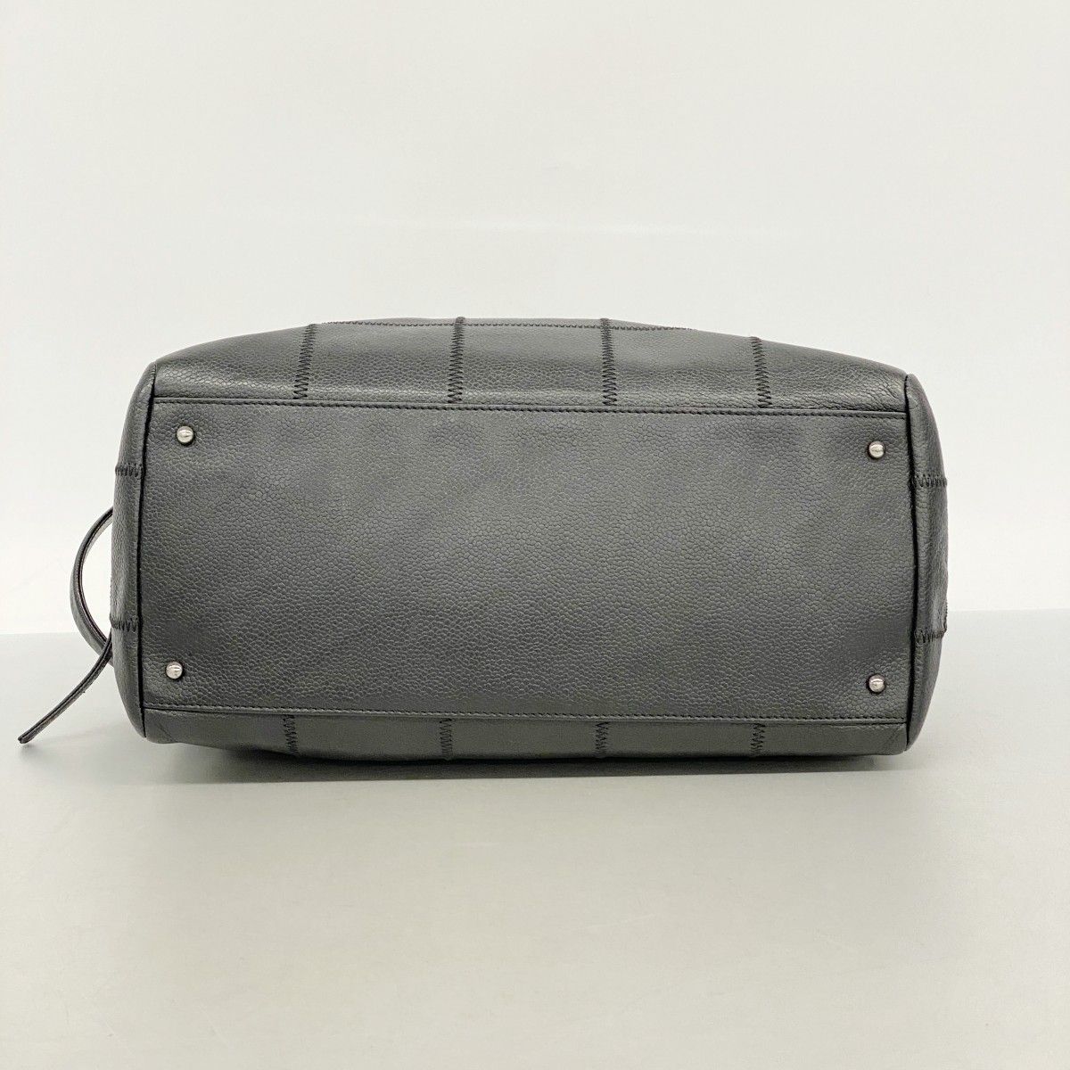Chanel Shoulder Bag Choco Bar Leather Black Silver — view 3