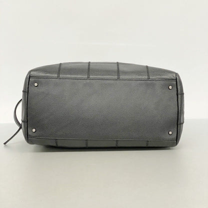 Chanel Shoulder Bag Choco Bar Leather Black Silver — view 3