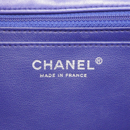 Chanel Shoulder Bag Quilted Lambskin Blue Silver — view 5